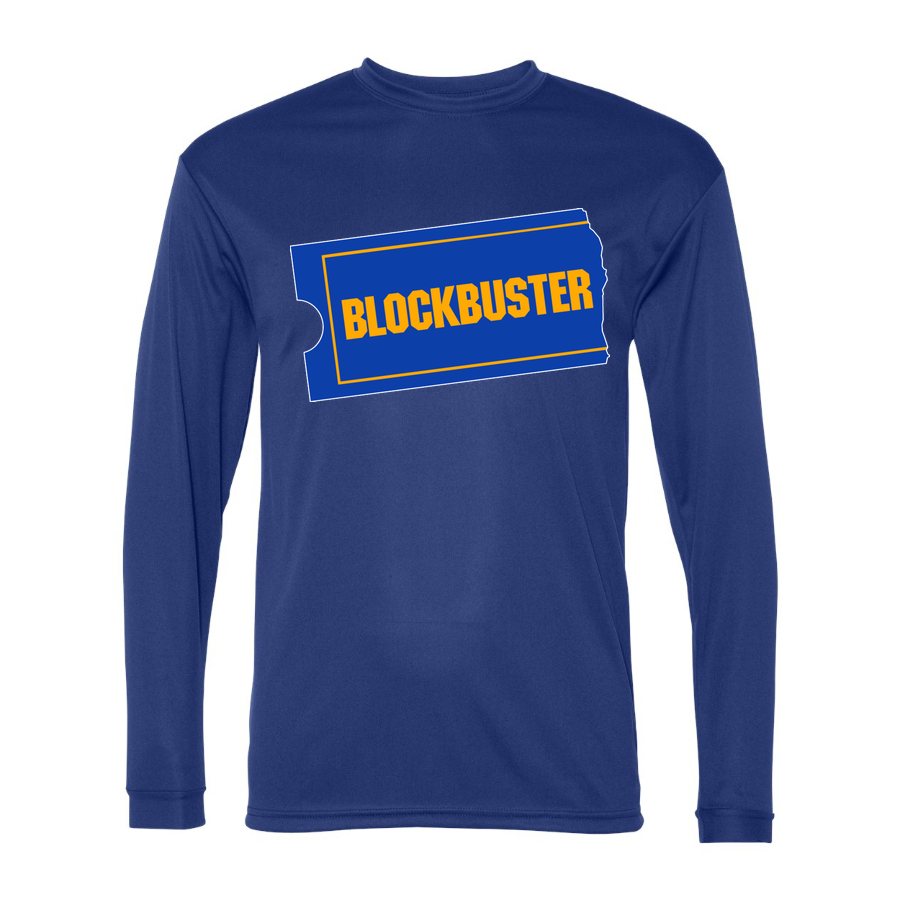 Men's Blockbuster Polyester Long Sleeve T-Shirt - Royal Blue