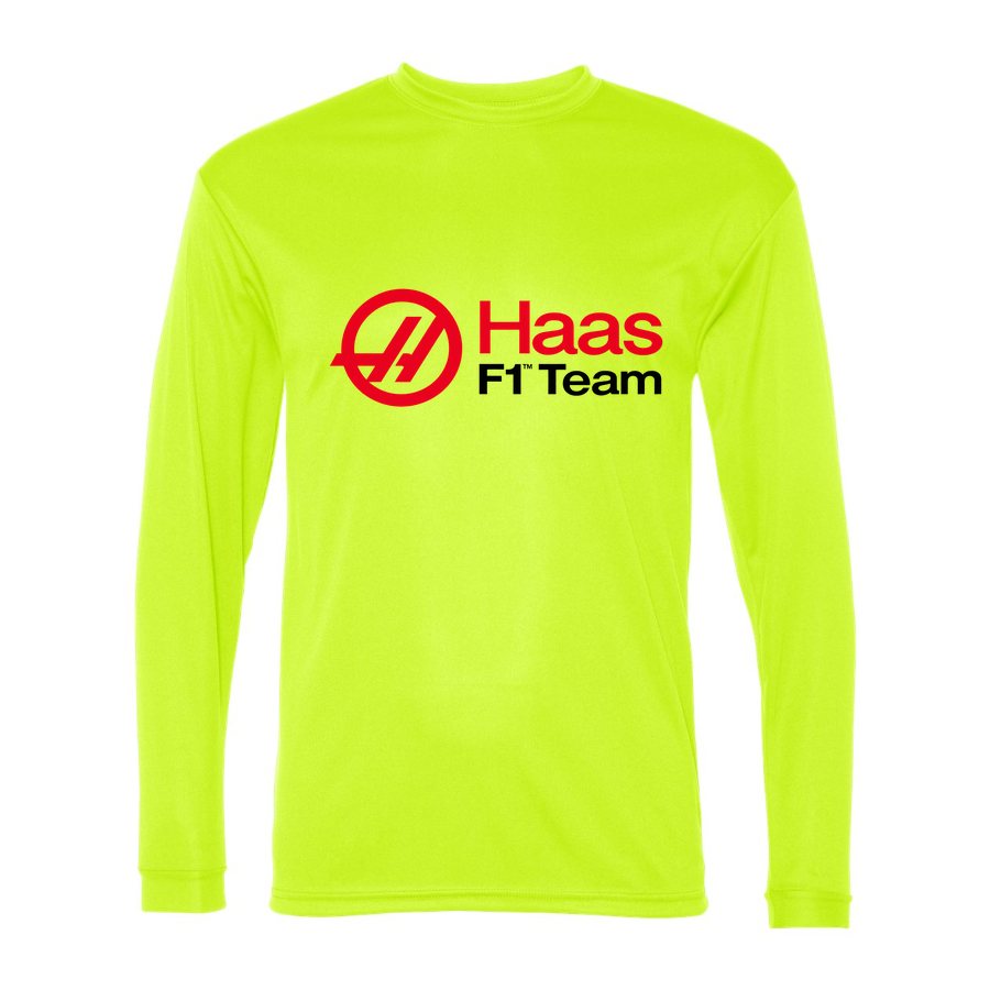Men's Haas F1 Team Polyester Long Sleeve T-Shirt - Safety Yellow