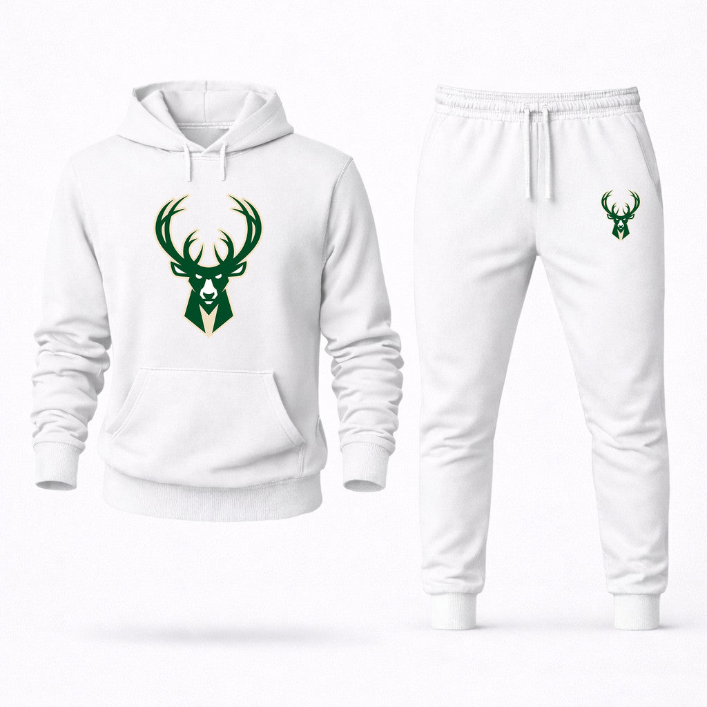 Milwaukee Bucks Hoodie and Joggers Set - White
