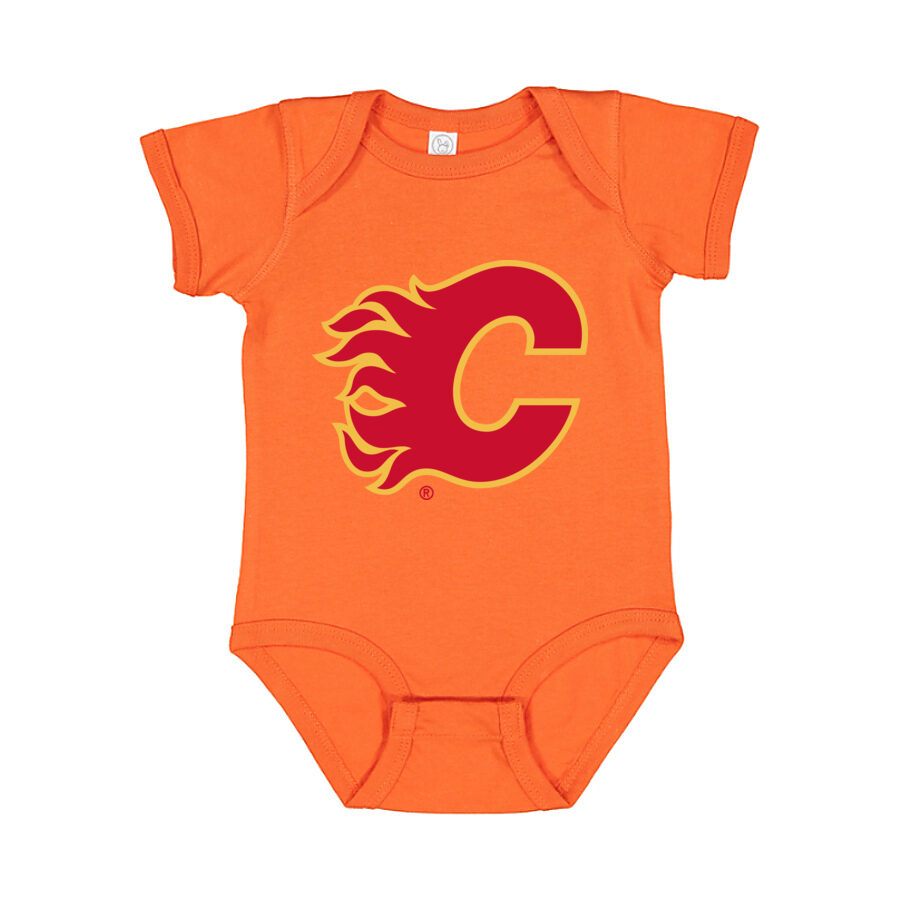 Calgary Flames Baby Romper Onesie - Orange