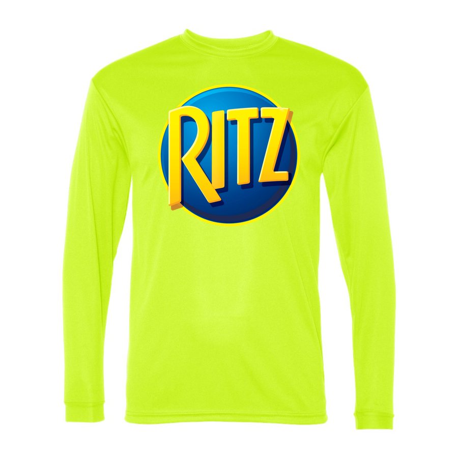 Men's Ritz Mondelez food Polyester Long Sleeve T-Shirt - Safety Yellow