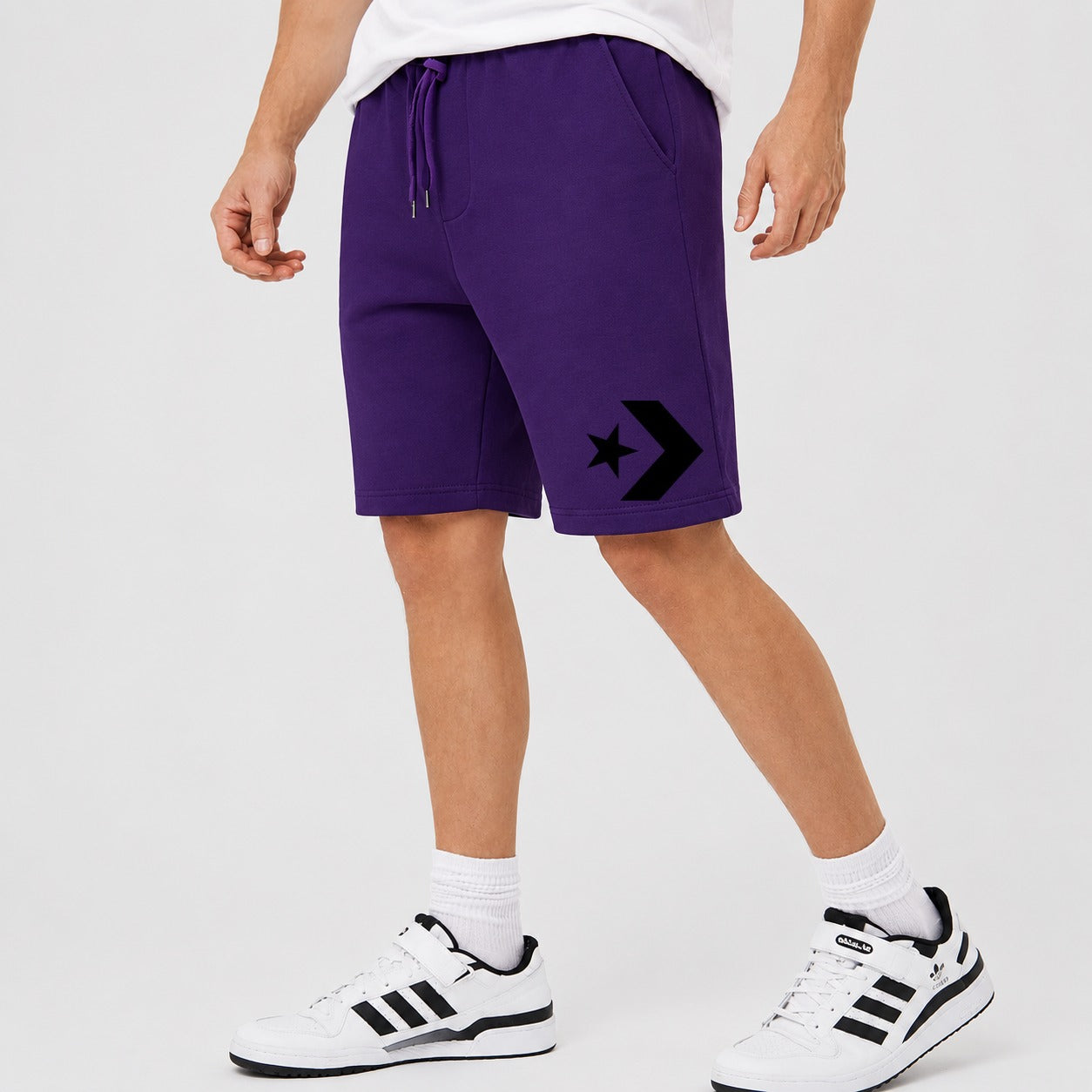 Men's Converse Cotton Shorts - Purple