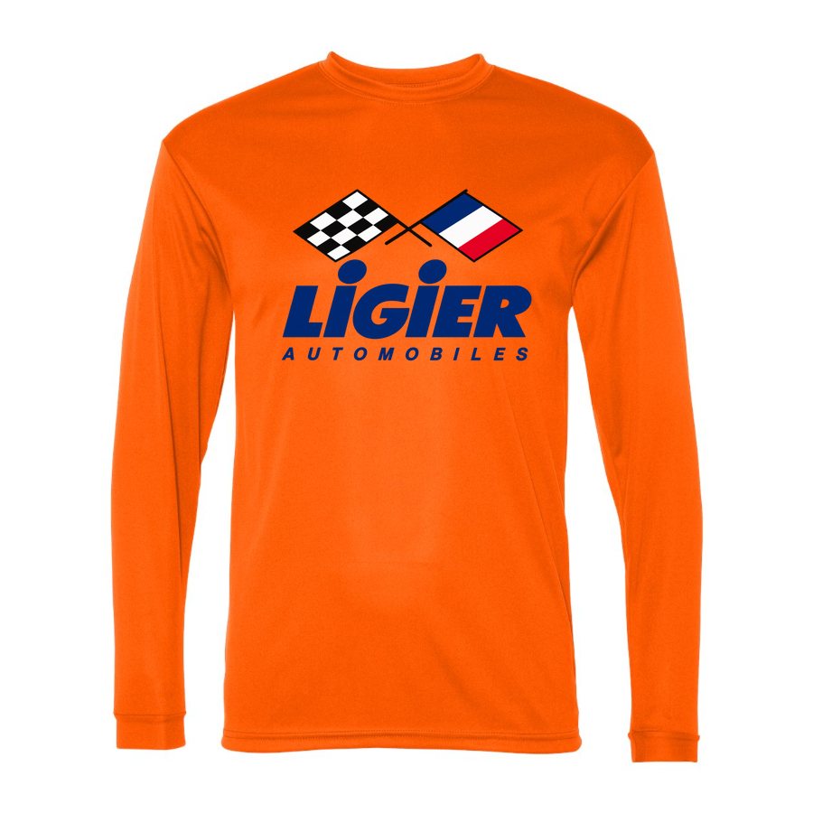 Men's Ligier Automobiles Polyester Long Sleeve T-Shirt - Safety Orange
