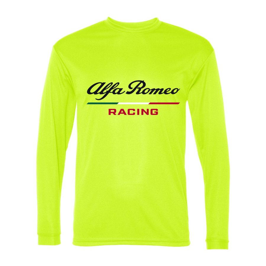 Men's Alfa Romeo Racing Polyester Long Sleeve T-Shirt - Safety Yellow