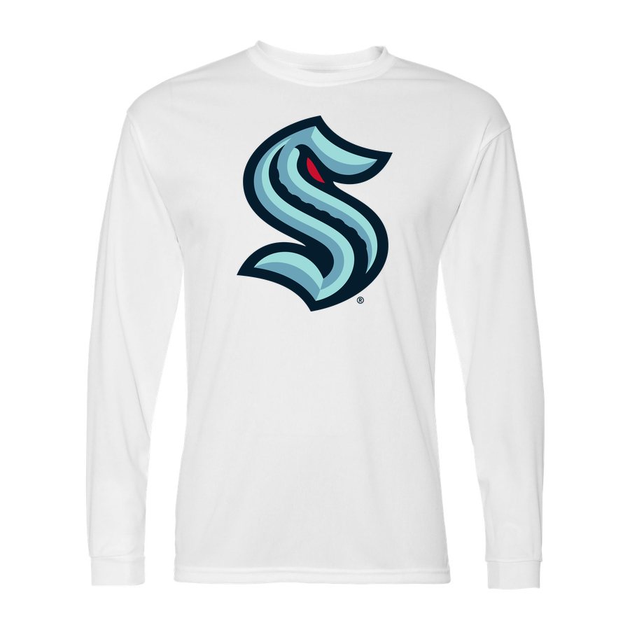 Men's Seattle Kraken Polyester Long Sleeve T-Shirt - White