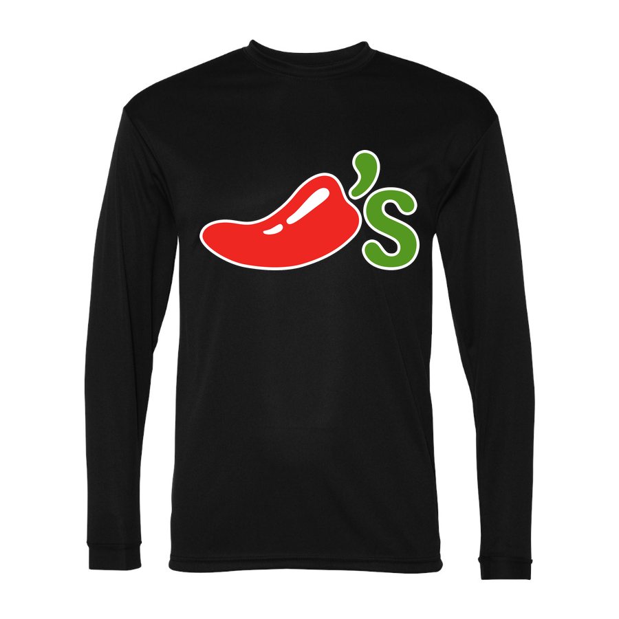 Men's Chilis Polyester Long Sleeve T-Shirt - Black