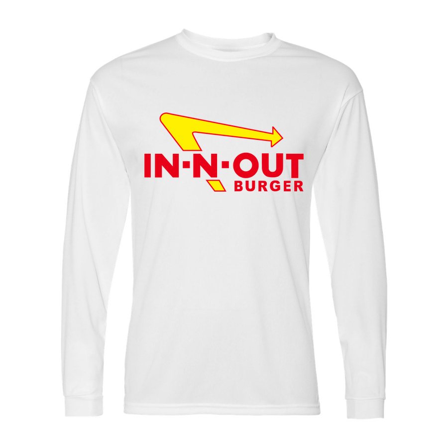 Men's In N Out Burger Polyester Long Sleeve T-Shirt - White