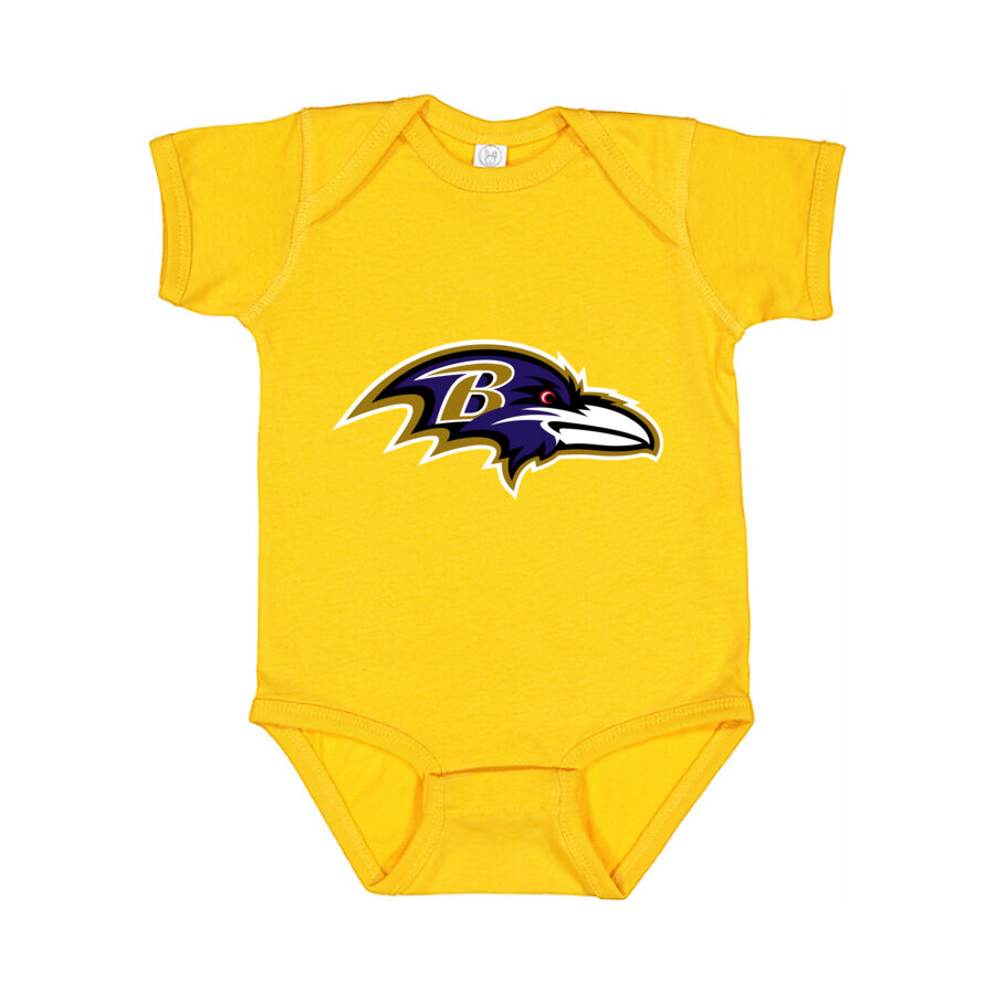 Baltimore Ravens Baby Romper Onesie - Yellow