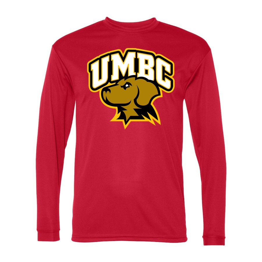 Men's UMBC Retrievers Polyester Long Sleeve T-Shirt - Red