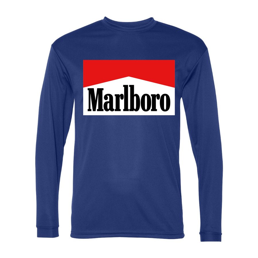Men's Marlboro Polyester Long Sleeve T-Shirt - Royal Blue