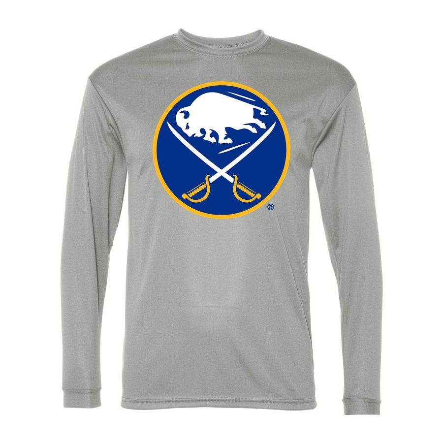 Men's Buffalo Sabres Polyester Long Sleeve T-Shirt - Silver