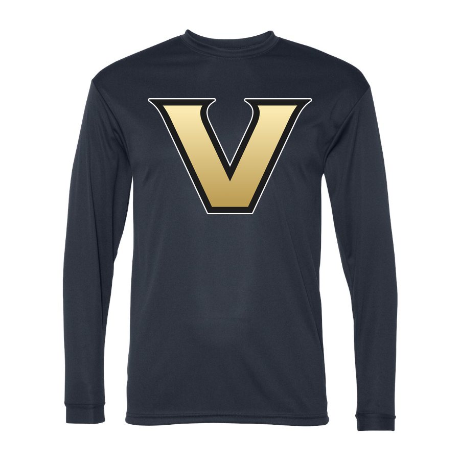 Men's Vanderbilt Commodores Polyester Long Sleeve T-Shirt - Navy