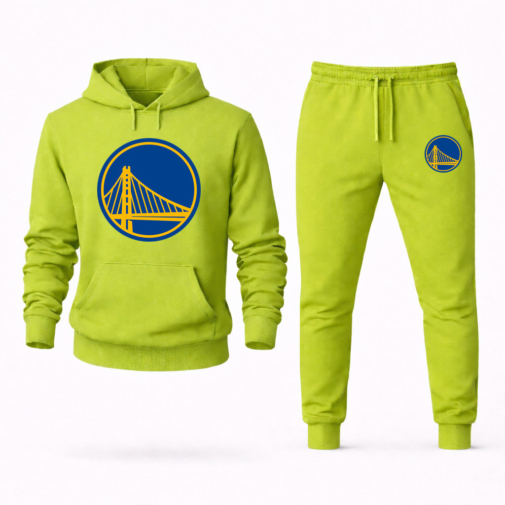 Golden State Warriors Hoodie and Joggers Set - Lime Green