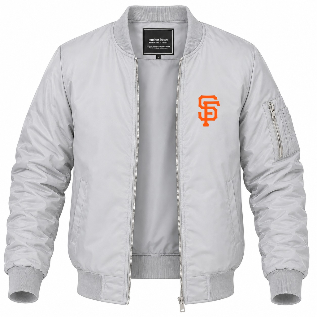 Men's San Francisco Giants Lightweight Bomber Jacket - Gray