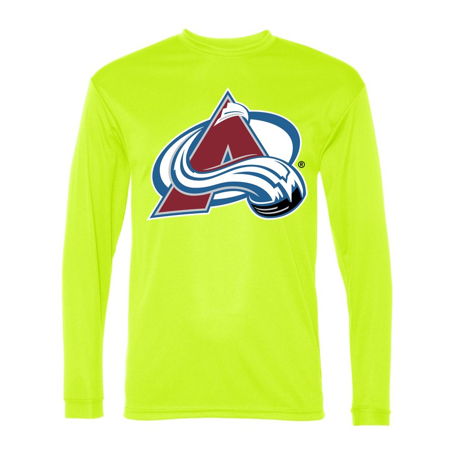 Men's Colorado Avalanche Polyester Long Sleeve T-Shirt - Safety Yellow