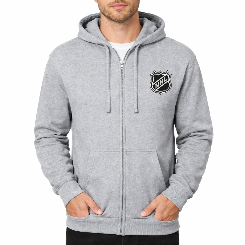 NHL Shield Zipper Hoodie - Grey