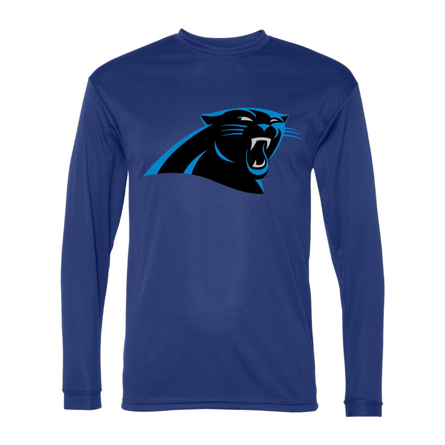 Men's Carolina Panthers Polyester Long Sleeve T-Shirt - Royal Blue