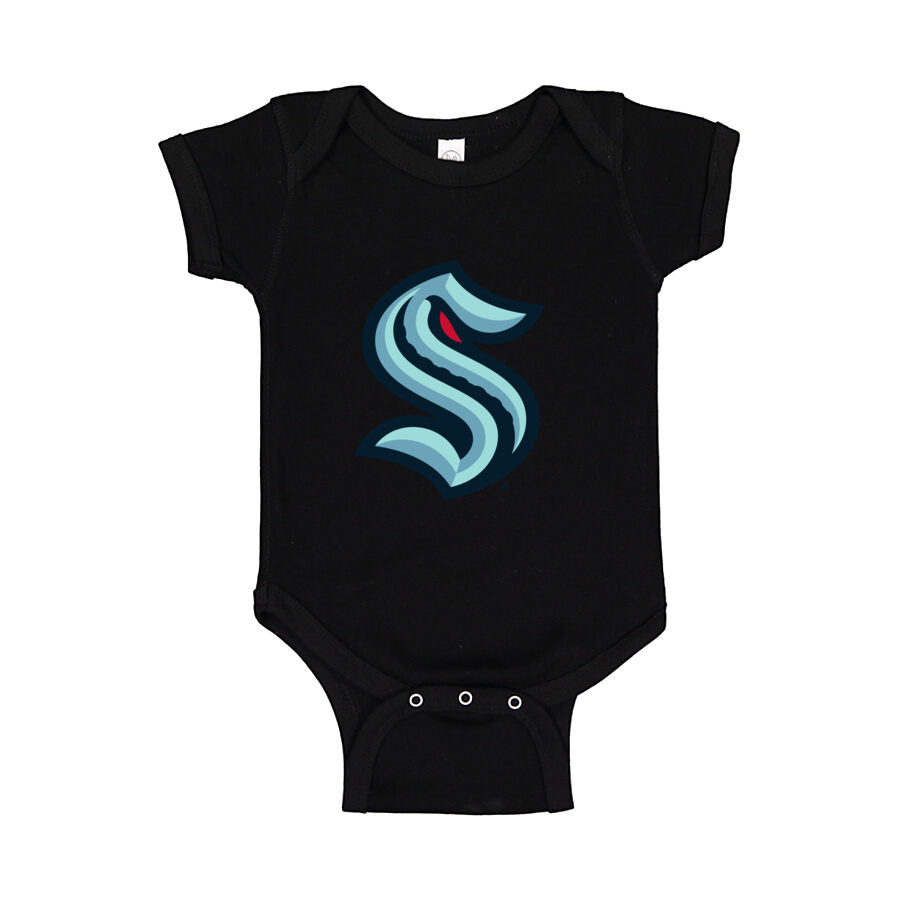 Seattle Kraken Baby Romper Onesie - Black