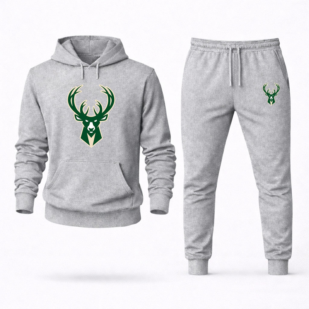 Milwaukee Bucks Hoodie and Joggers Set - Grey