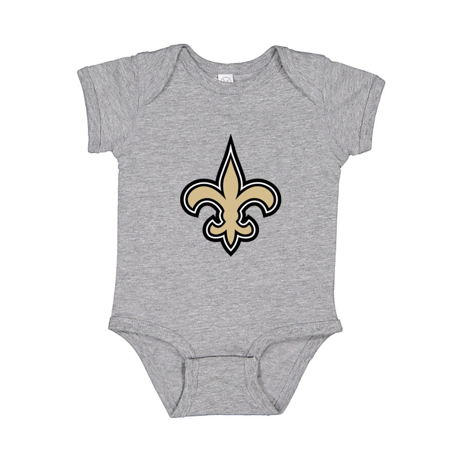 New Orleans Saints Baby Romper Onesie - Gray
