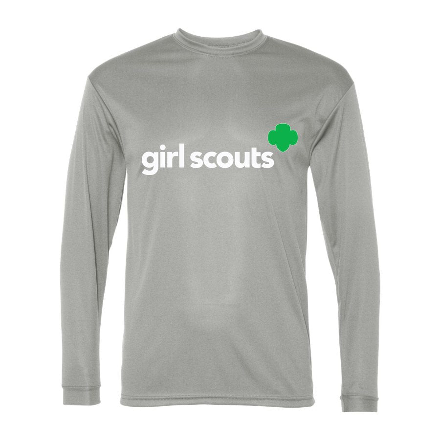Men's Girl Scouts White Logo Polyester Long Sleeve T-Shirt - Silver