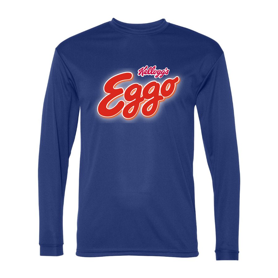 Men's Eggo Kelloggs food Polyester Long Sleeve T-Shirt - Royal Blue