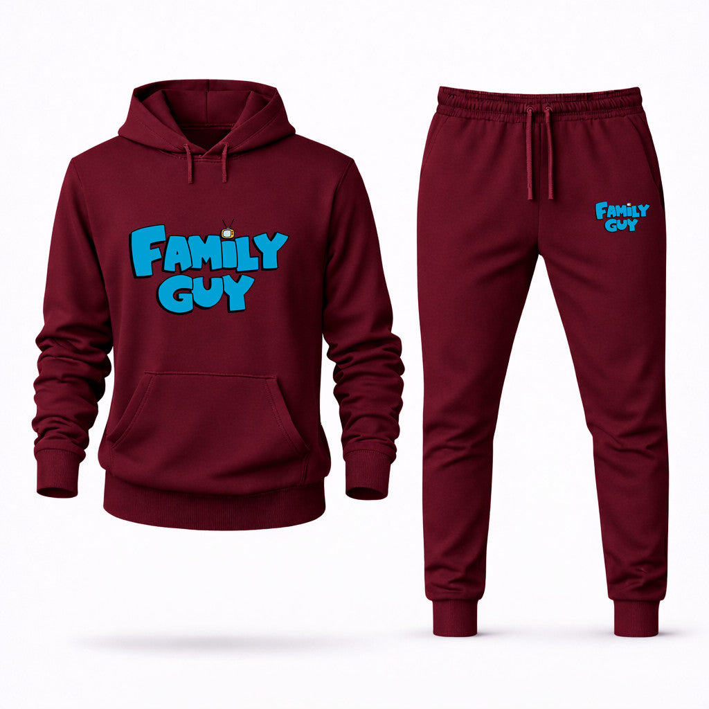 Family Guy Hoodie and Joggers Set - Burgundy