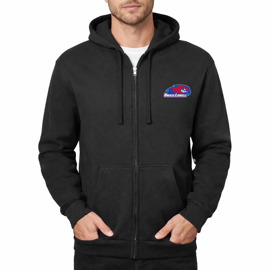Men's UMass Lowell River Hawks Zipper Hoodie - Black