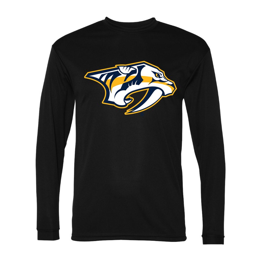 Men's Nashville Predators Polyester Long Sleeve T-Shirt - Black