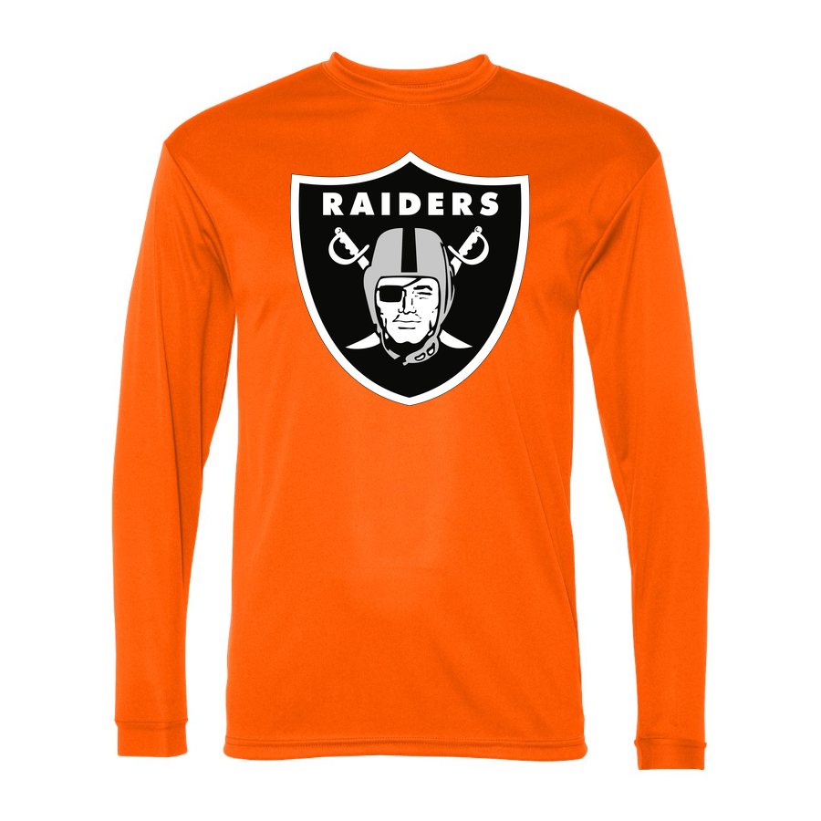 Men's Las Vegas Raiders Polyester Long Sleeve T-Shirt - Safety Orange