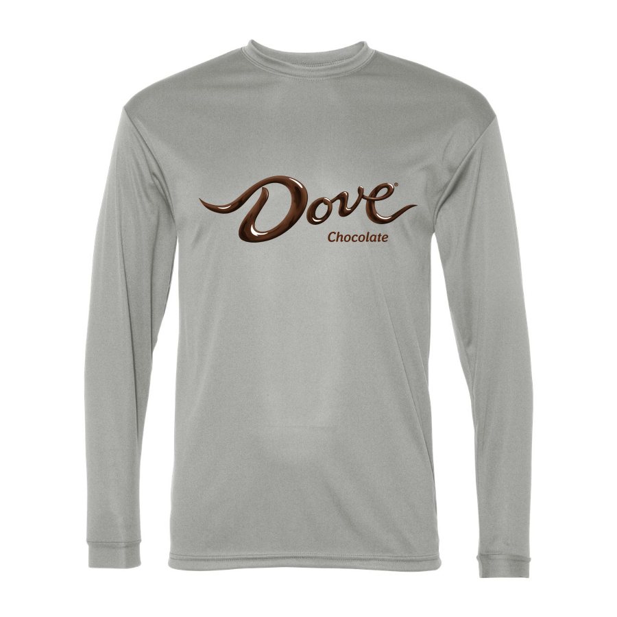 Men's Dove Chocolate food Polyester Long Sleeve T-Shirt - Silver