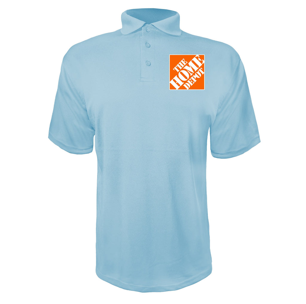 The Home Depot men's polyester polo in Sky Blue