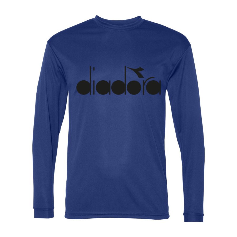 Men's Diadora Polyester Long Sleeve T-Shirt - Royal Blue