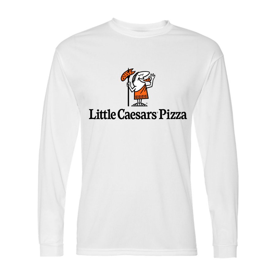 Men's Little Caesars Polyester Long Sleeve T-Shirt - White