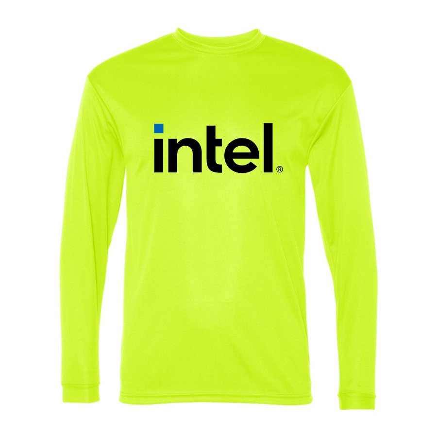 Men's Intel Polyester Long Sleeve T-Shirt - Safety Yellow