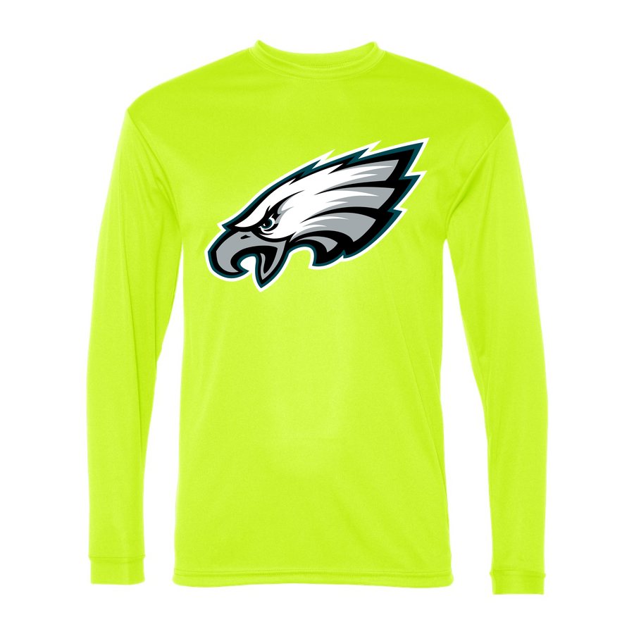 Men's Philadelphia Eagles Polyester Long Sleeve T-Shirt - Safety Yellow