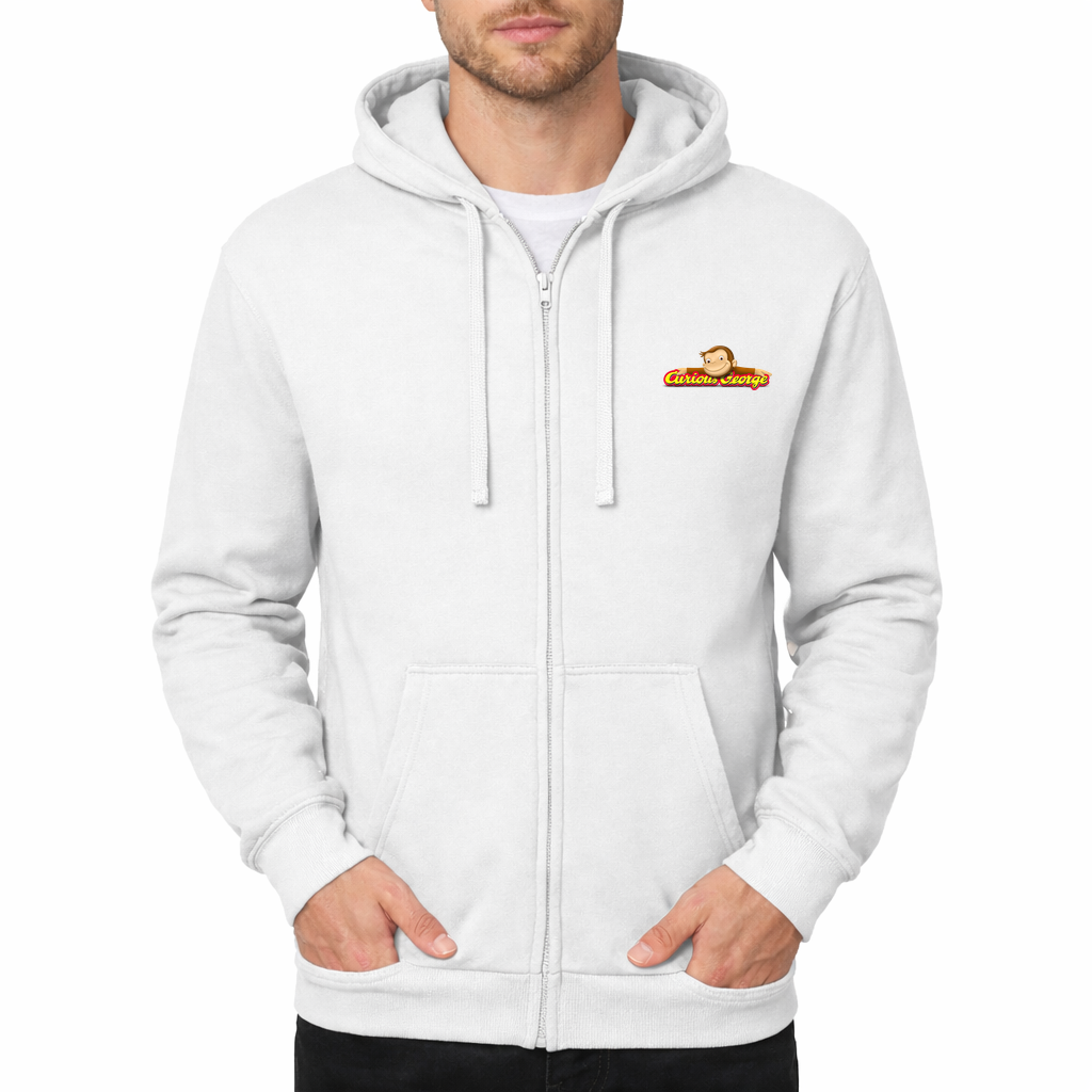 Curious George Zipper Hoodie - White