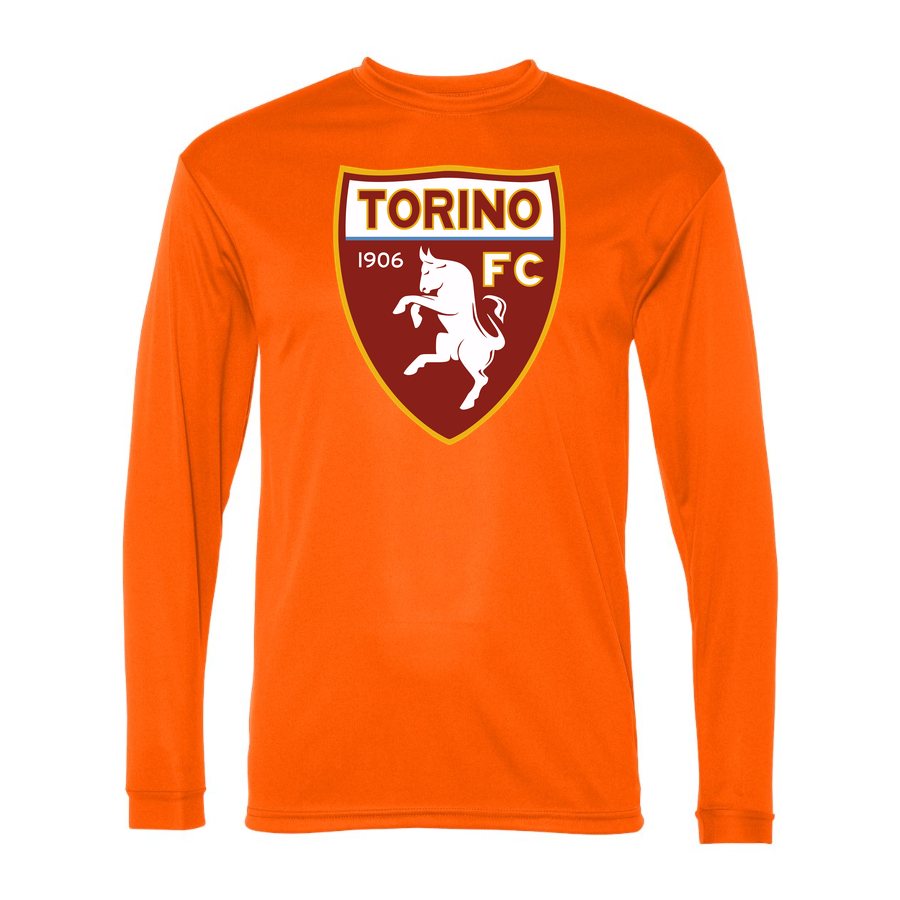 Men's Torino Polyester Long Sleeve T-Shirt - Safety Orange