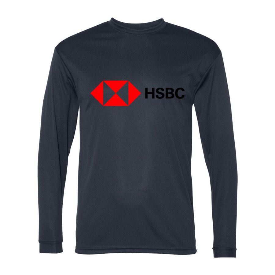 Men's HSBC Polyester Long Sleeve T-Shirt - Navy
