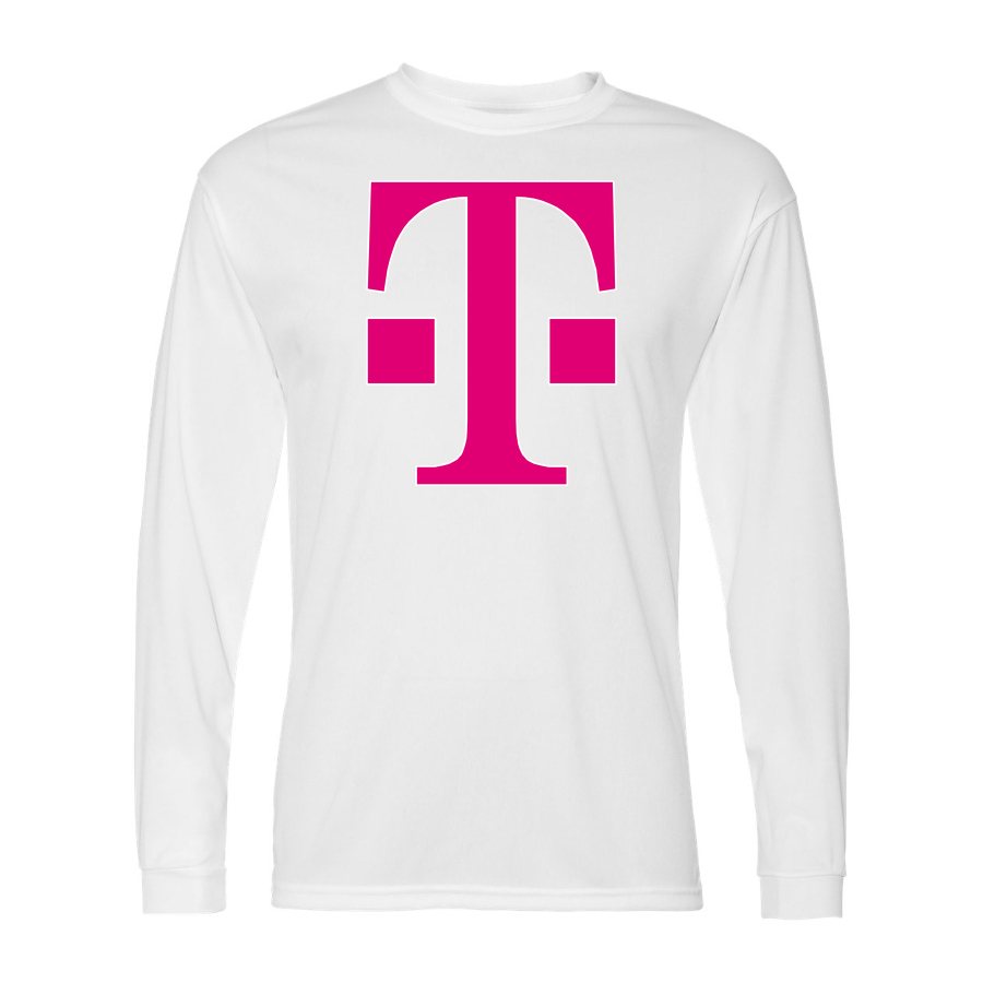 Men's T Mobile Polyester Long Sleeve T-Shirt - White