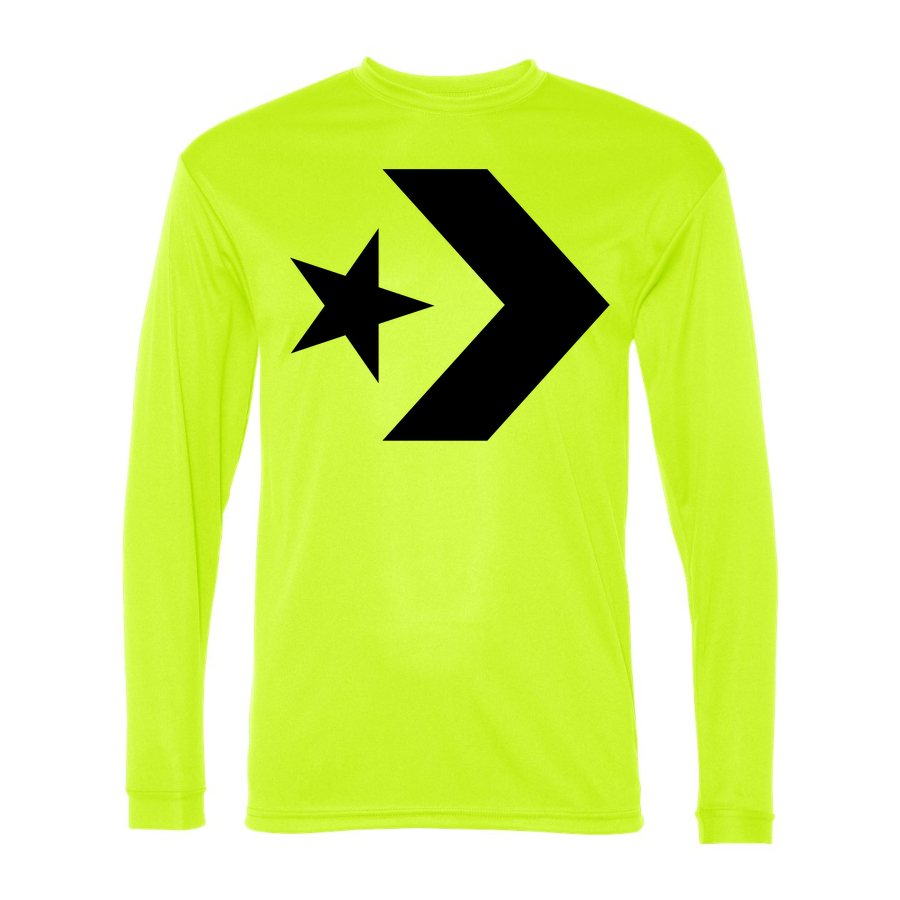 Men's Converse Polyester Long Sleeve T-Shirt - Safety Yellow