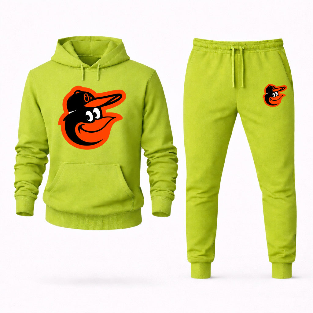 Baltimore Orioles Hoodie and Joggers Set - Lime Green