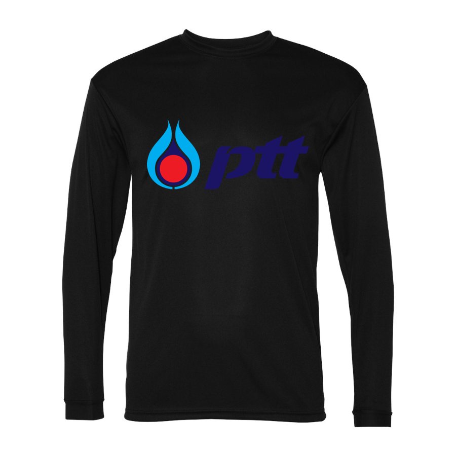 Men's PTT Polyester Long Sleeve T-Shirt - Black