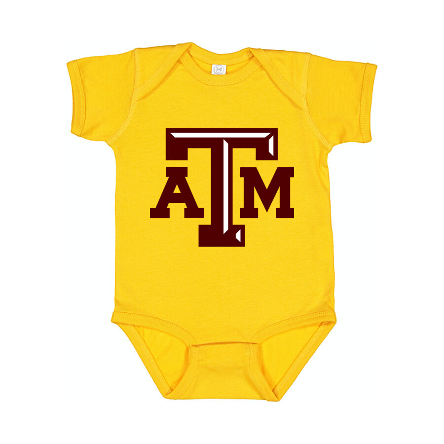 Texas A&M University Baby Romper Onesie - Yellow