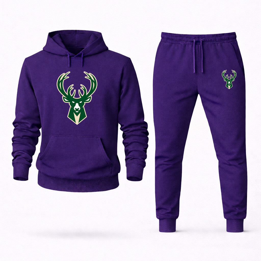 Milwaukee Bucks Hoodie and Joggers Set - Purple