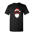 Men's merry christmas icon and santa claus 1 Cotton T-Shirt - Black