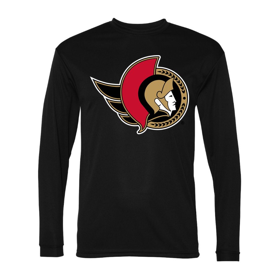 Men's Ottawa Senators Polyester Long Sleeve T-Shirt - Black