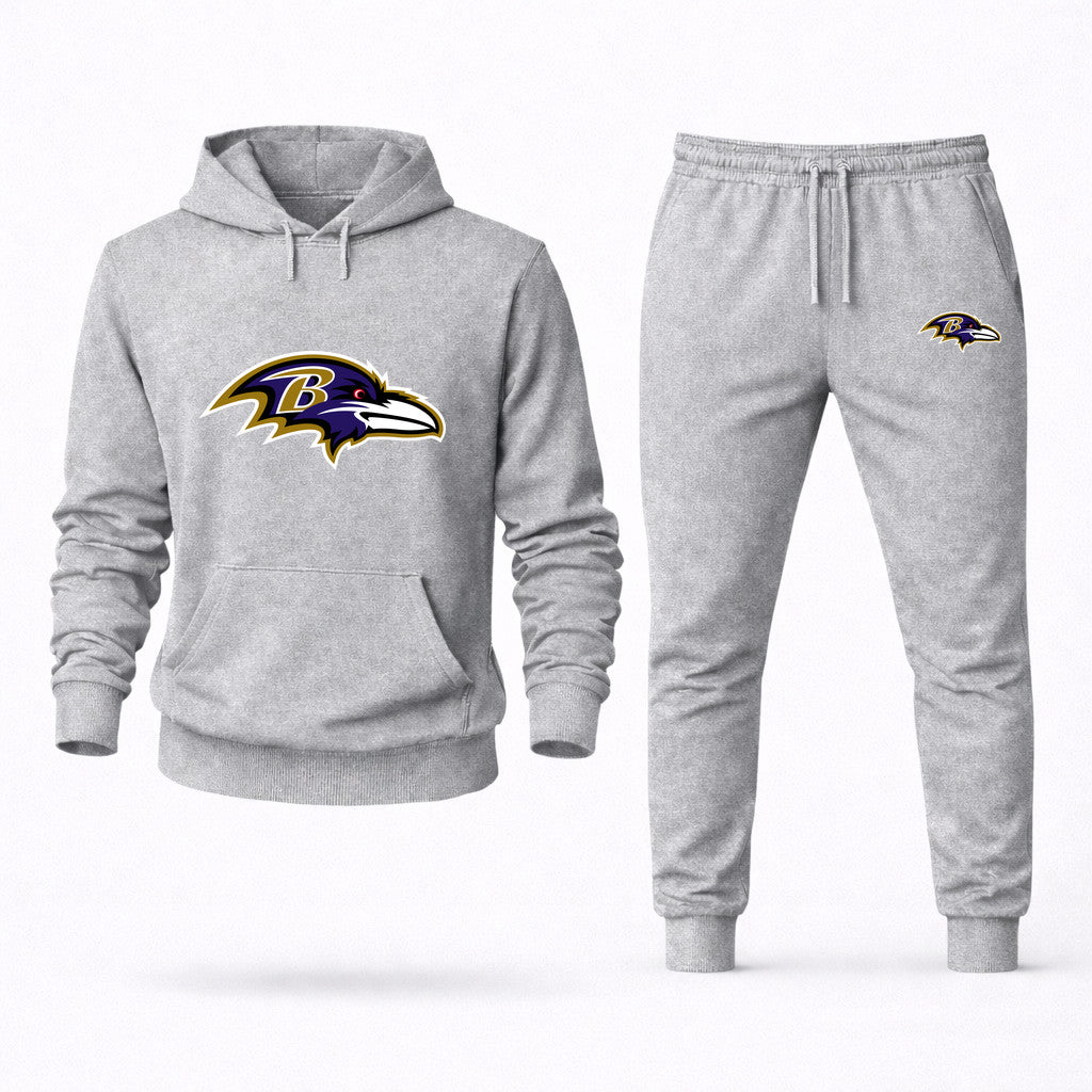 Baltimore Ravens Hoodie and Joggers Set - Grey