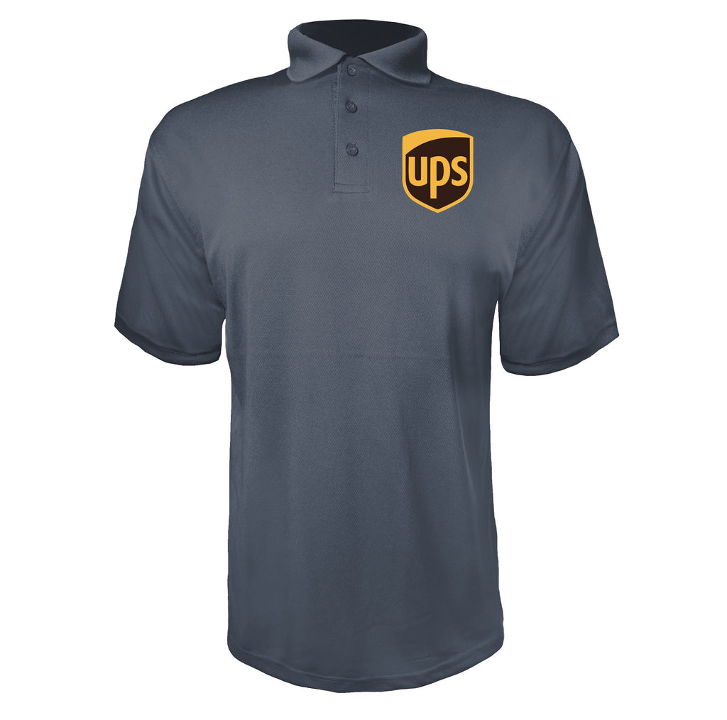 UPS men's polyester polo in Charcoal