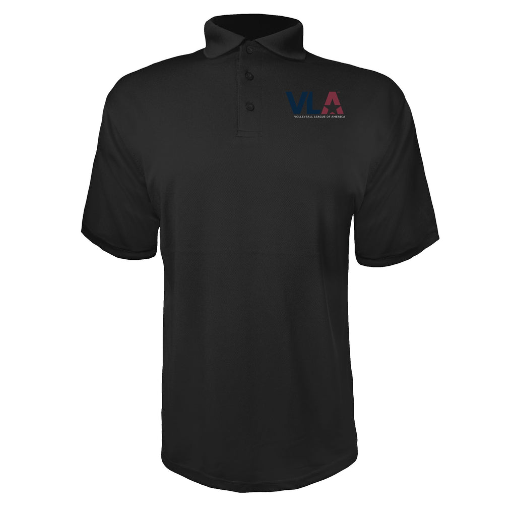 American Volleyball League Black polyester polo